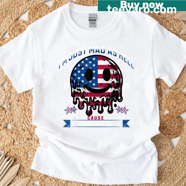 Patriotic T-shirt with text about love for the country established in 1776