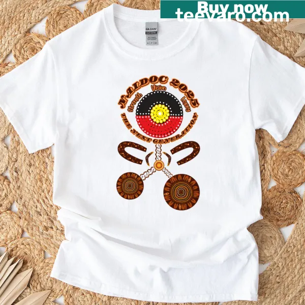 Indigenous dot painting design T-shirt for NAIDOC 2025