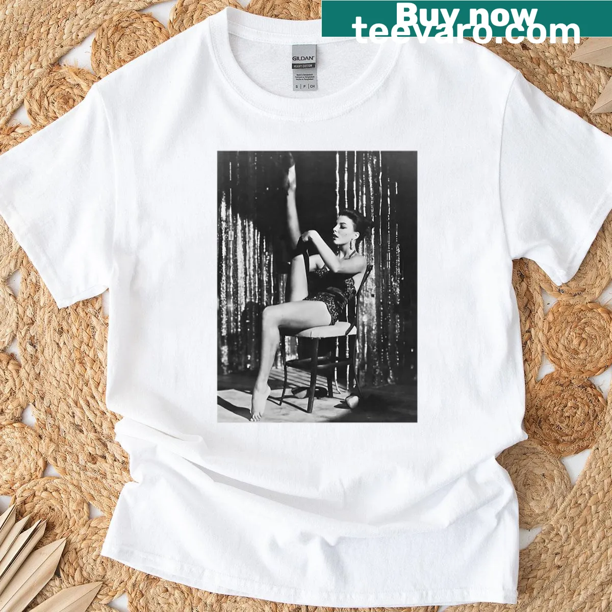 Minimalist Joan typography t-shirt design — on a men's t-shirt