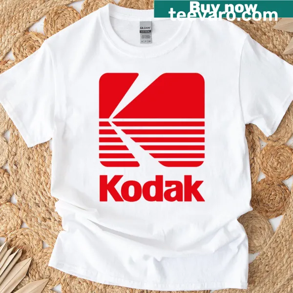 Vintage Kodak logo graphic on a t-shirt