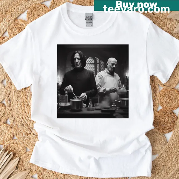 Humorous graphic blending cooking and science themes on a t-shirt.
