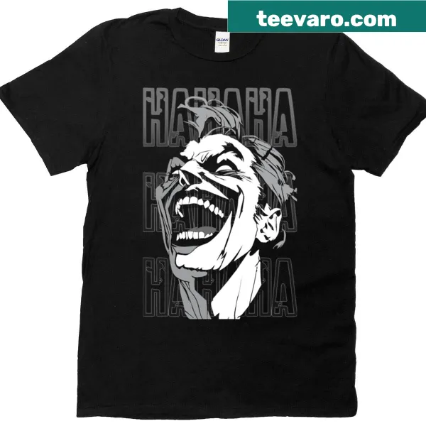 Playful Laughing Man T-shirt with a whimsical laughing face design