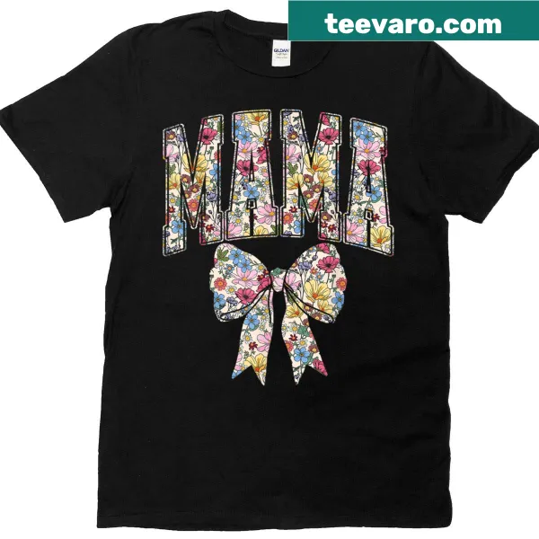 Boho floral print with a bow and text for mothers