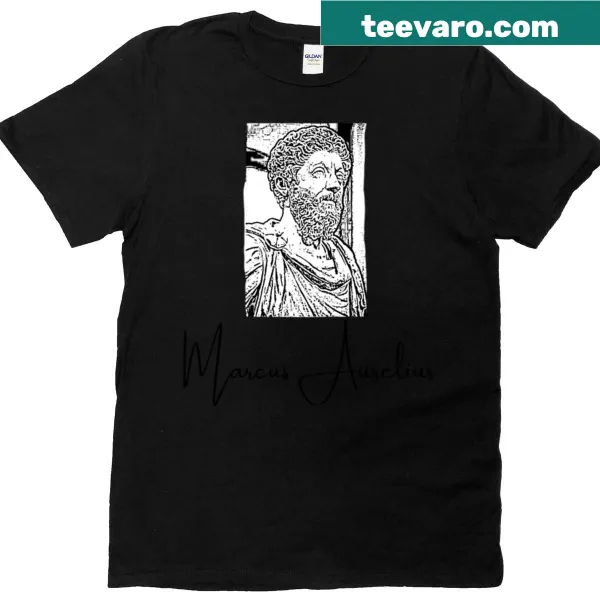 T-shirt honoring Marcus Aurelius with text about Stoicism