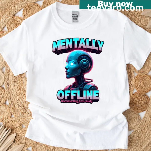Cyberpunk robot illustration t-shirt with a modern aesthetic