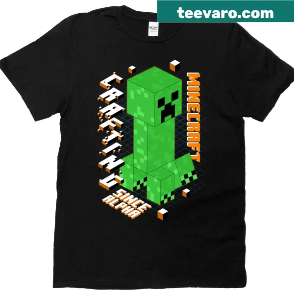 Minecraft Creeper isometric graphic t-shirt since alpha