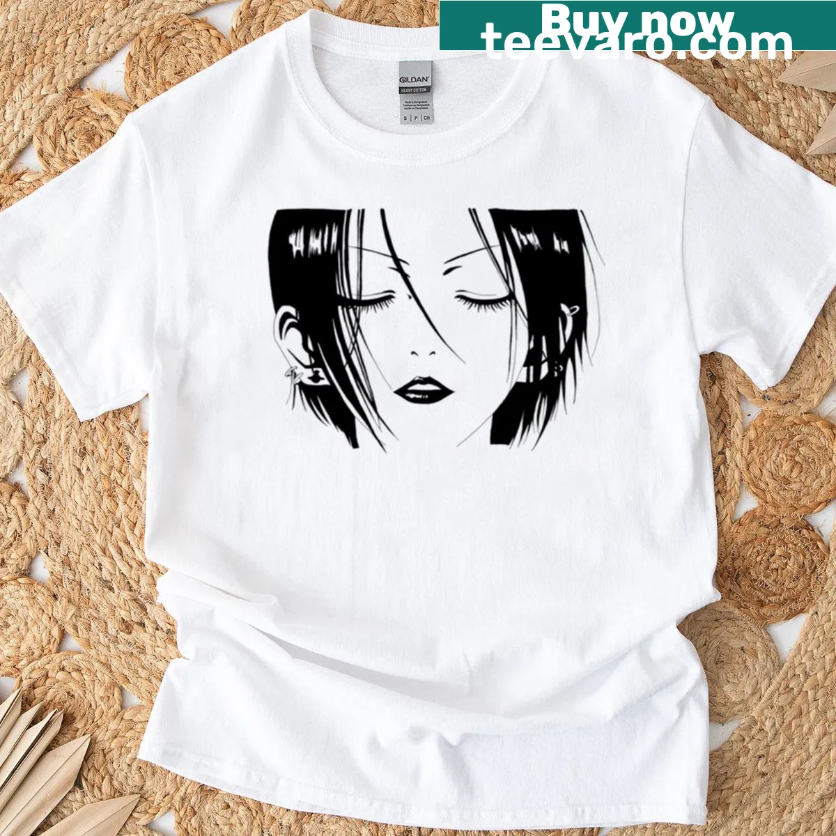 Hand-lettered t-shirt with the word 'Nana' in a warm design — on a men's t-shirt