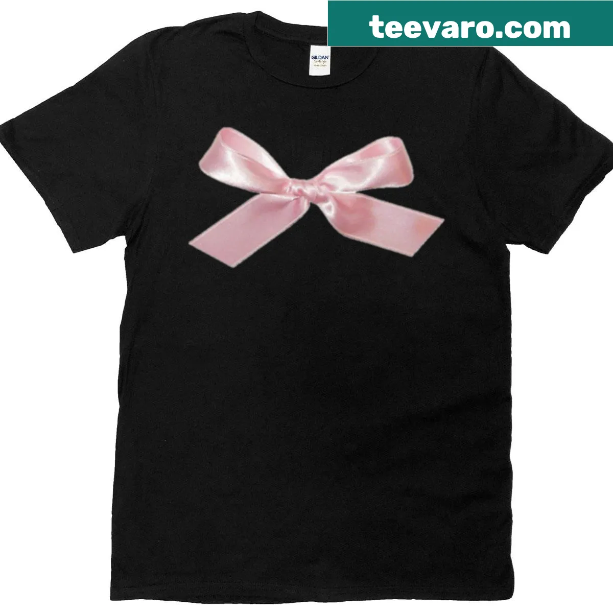 Cute T-shirt with a ribbon bow graphic design — on a men's t-shirt