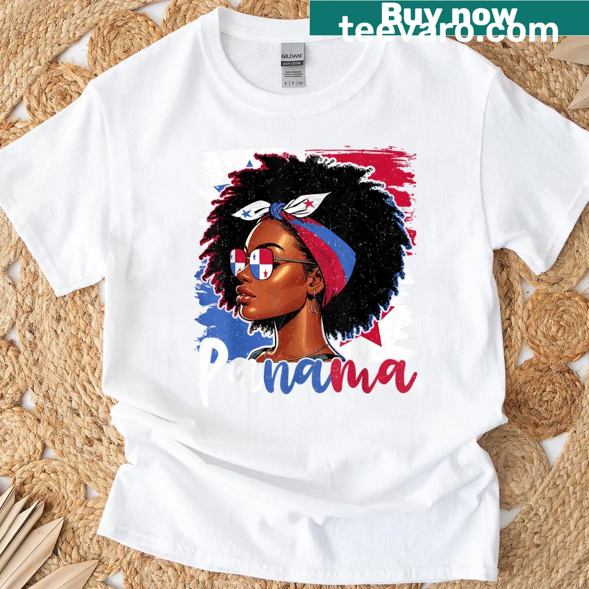 T-shirt showcasing the Panamanian flag with a feminine silhouette — on a men's t-shirt