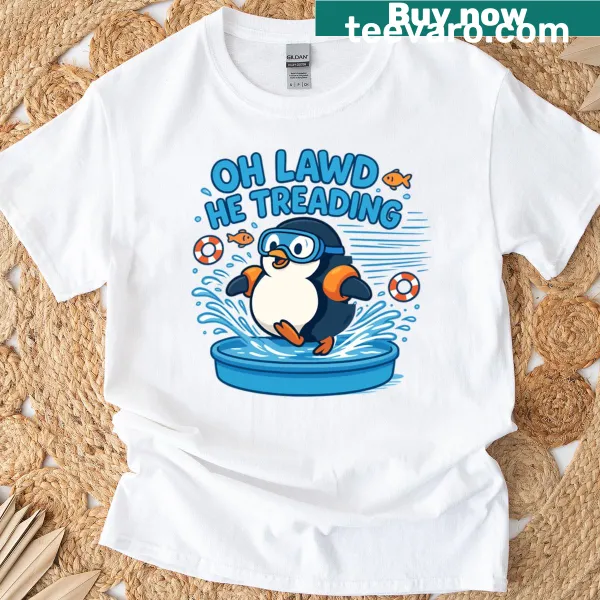 Cartoon penguin depicted as a legend on a T-shirt.