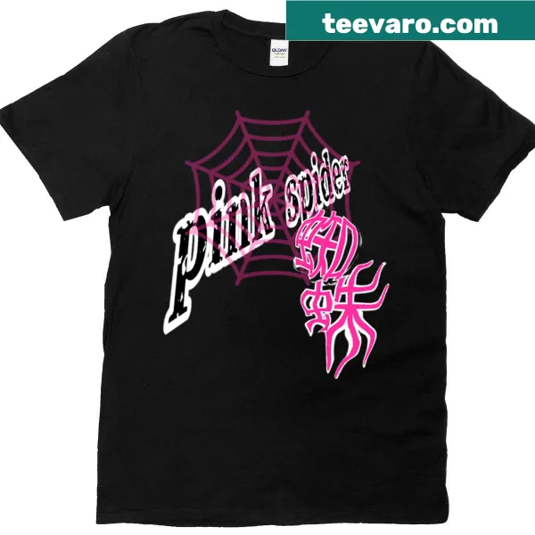Funny t-shirt featuring a playful illustration of a pink spider