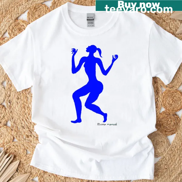 Minimalist abstract typography design on a t-shirt.