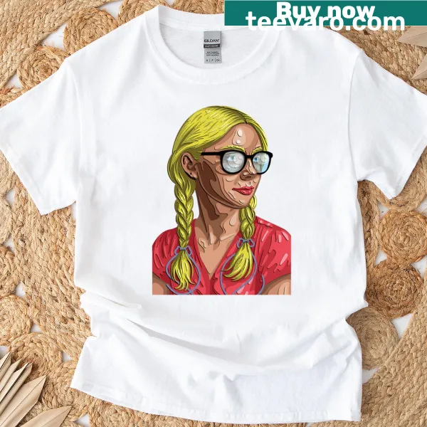 Vector illustration of a woman's portrait on a T-shirt.