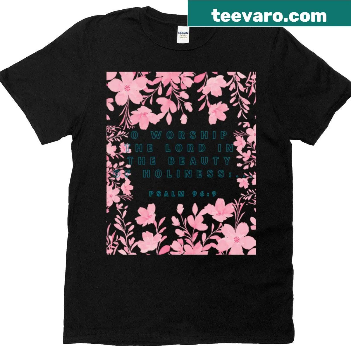 Inspirational typographic design featuring Psalm 969 — on a men's t-shirt