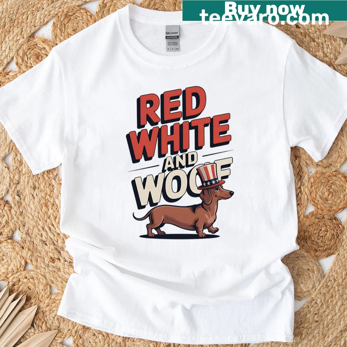Patriotic T-shirt with playful dog lover text — on a men's t-shirt