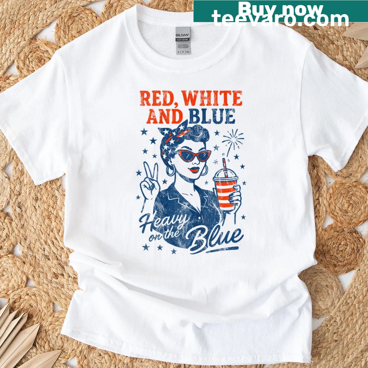 Bold feminist T-shirt for Fourth of July celebration — on a men's t-shirt