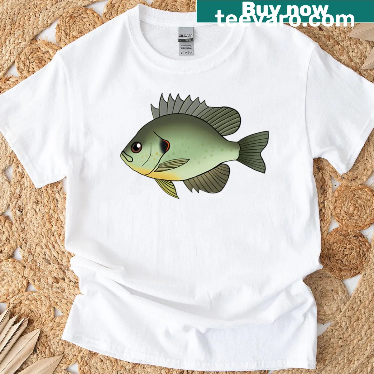 T-shirt featuring the Redear Sunfish design for fishing enthusiasts — on a men's t-shirt
