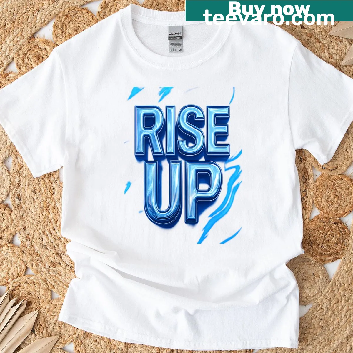 3D motivational bubble text on T-shirt — on a men's t-shirt