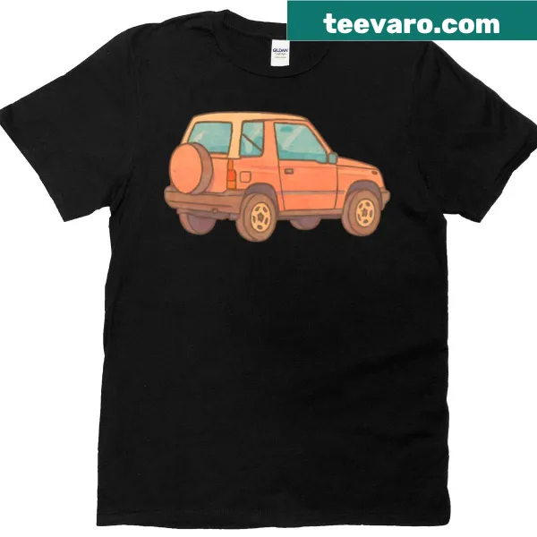 Doodle design of the Sidekick Vitara Escudo Geo Tracker on a T-shirt