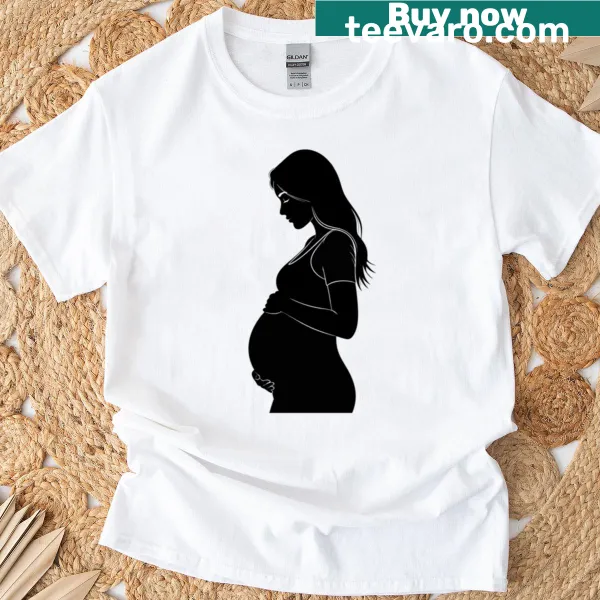 Silhouette of a thoughtful pregnant woman t-shirt