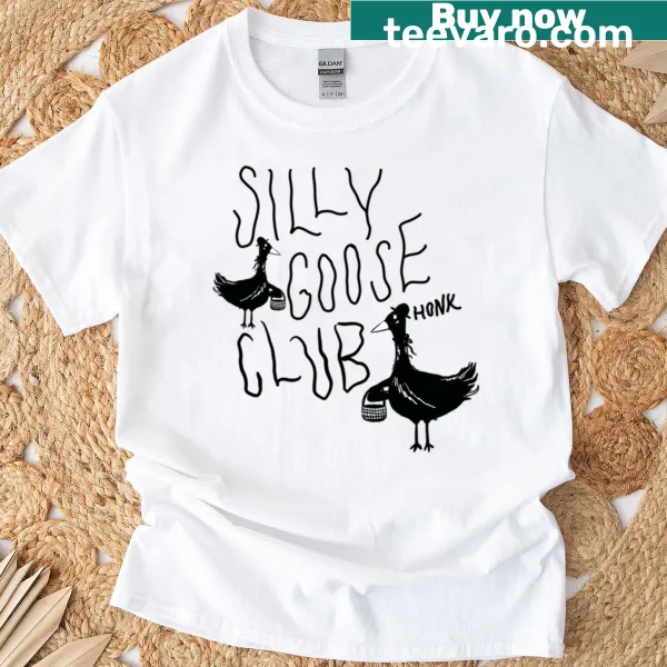 Typographic T-shirt with Silly Goose Club text