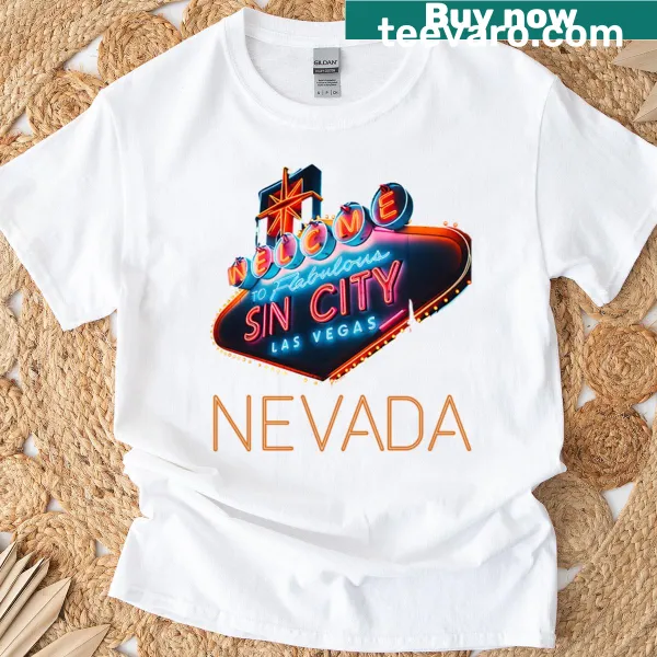 Playful Las Vegas graphic on Sin City T-shirt