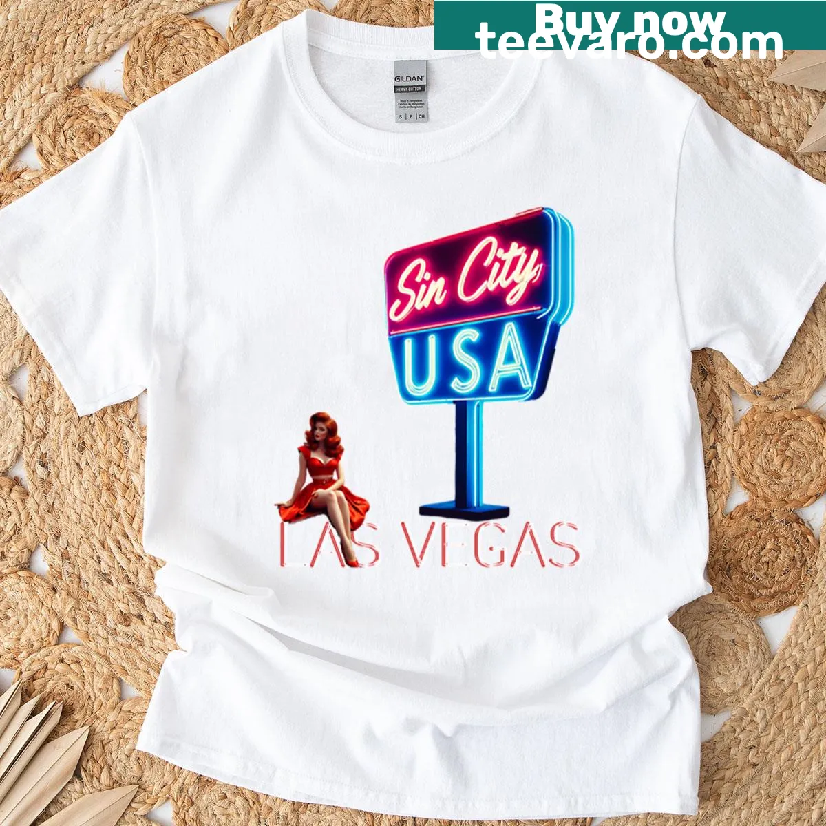 T-shirt celebrating the excitement of Las Vegas — on a men's t-shirt