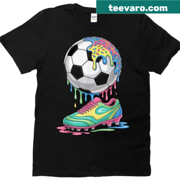 Illustration of a dripping soccer ball resembling ice cream