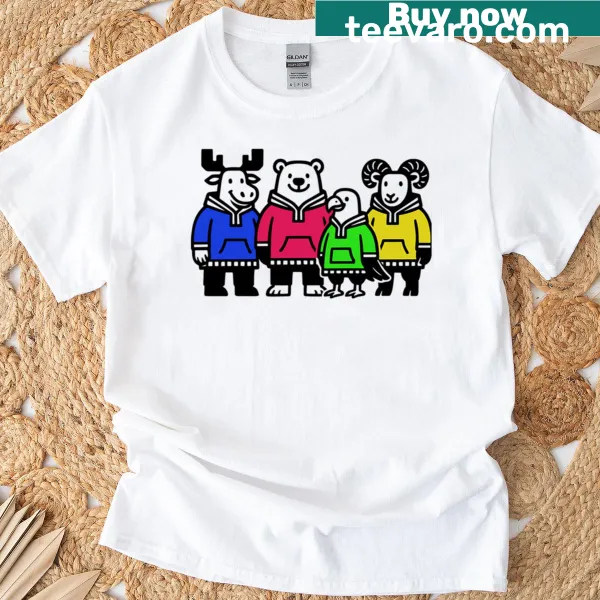 Colorful family matching T-shirt celebrating Team Alaska pride