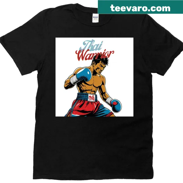 Edgy T-shirt featuring the phrase 'Thai Fighter'