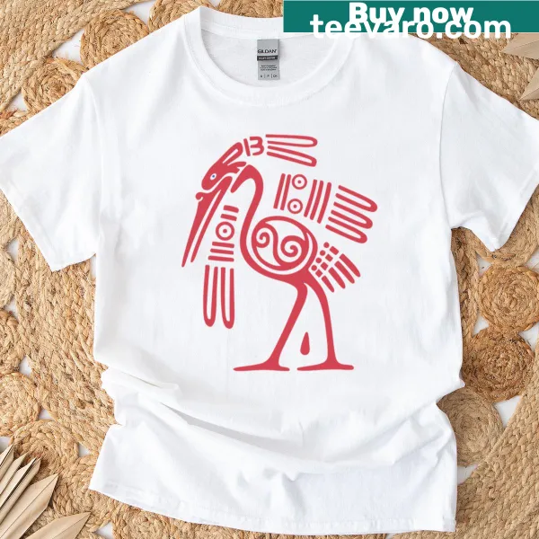 Illustrated stork t-shirt featuring a charming vector design