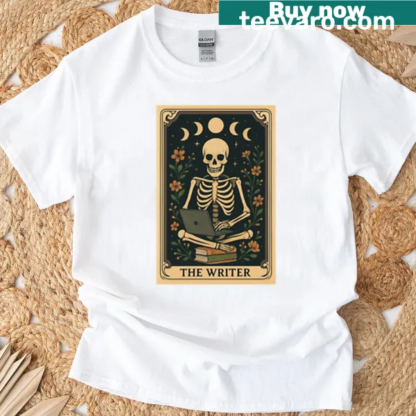 Writer tarot themed t-shirt with mystical elements