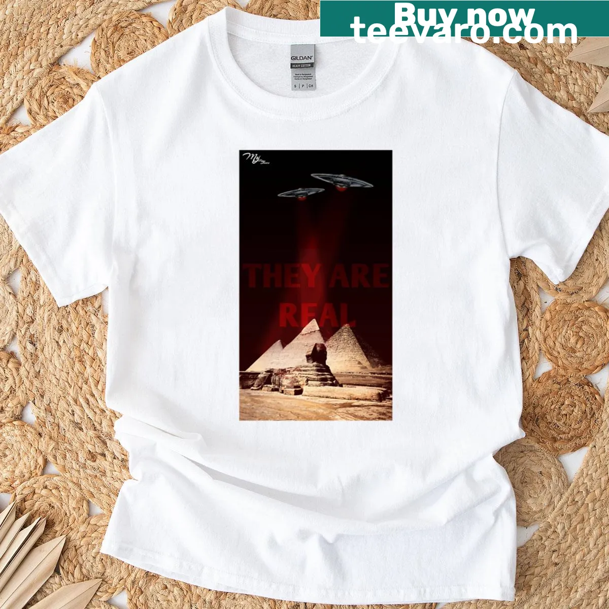Playful They Are Real Alien Believer t-shirt featuring whimsical text — on a men's t-shirt