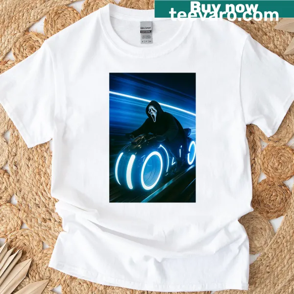 Retro Tron-themed T-shirt featuring the iconic grid design