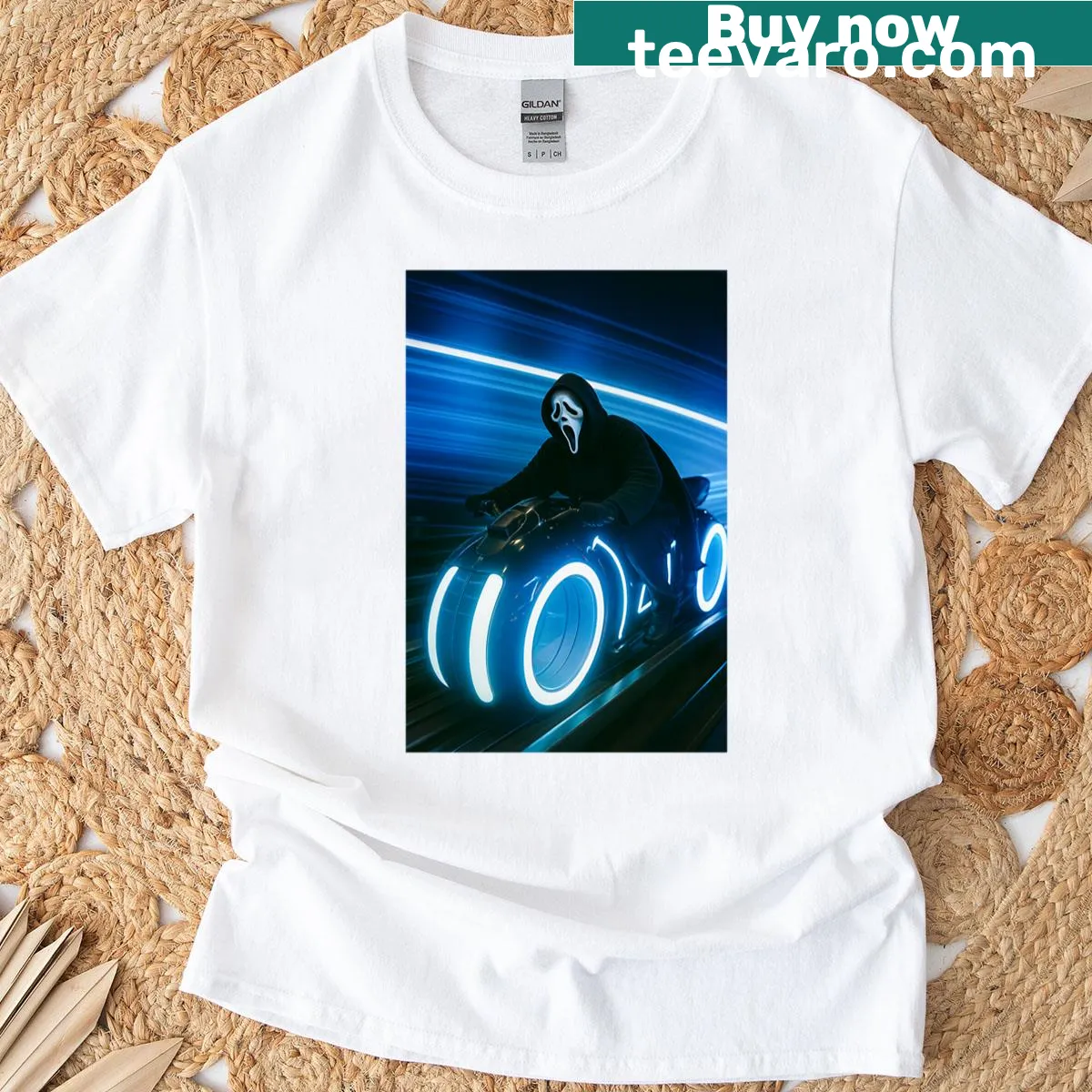 Retro Tron-themed T-shirt featuring the iconic grid design — on a men's t-shirt