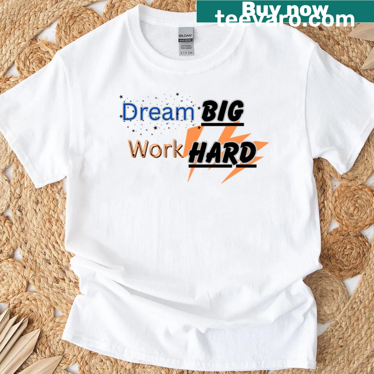 Inspirational graphic tee with text 'Unlock Your Potential' — on a men's t-shirt