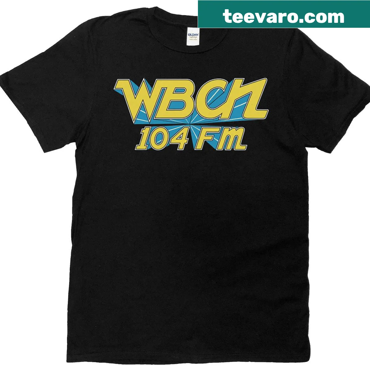 Retro-style T-shirt featuring the WBCN 104 FM Boston radio logo — on a men's t-shirt