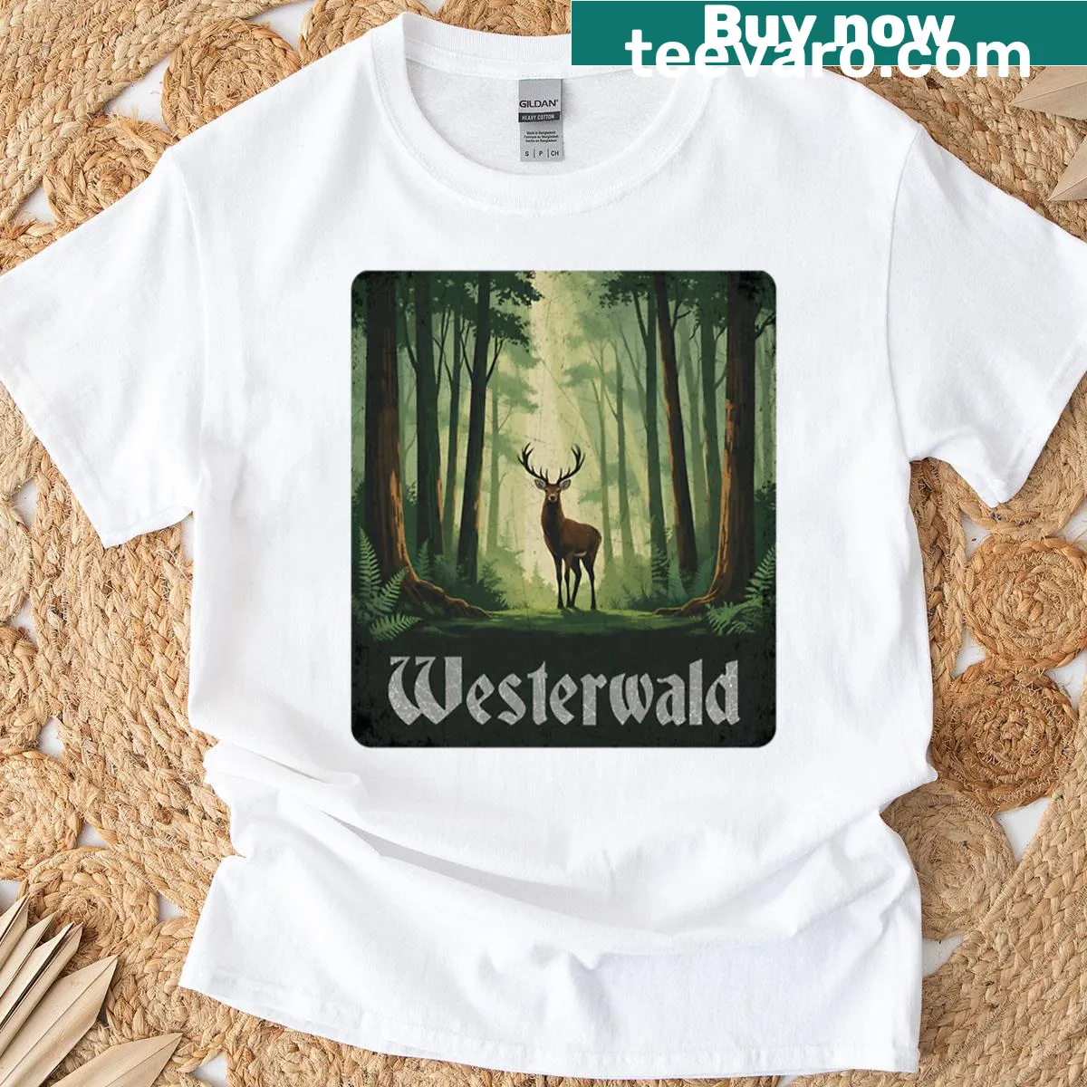 Westerwald-themed T-shirt featuring nature-inspired graphic — on a men's t-shirt