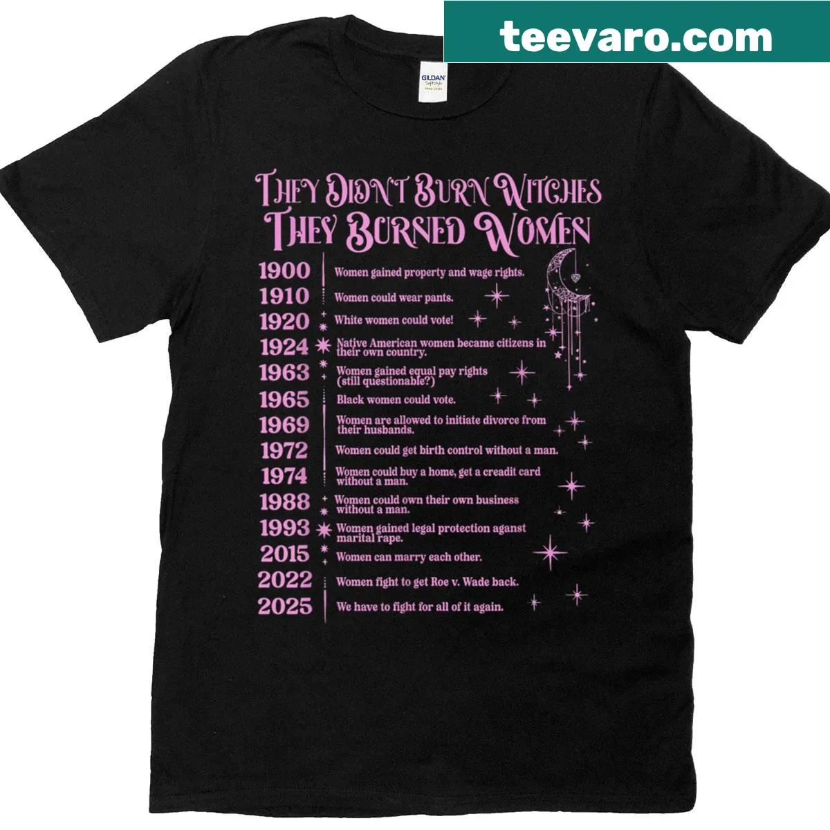 Text-based Halloween T-shirt with a bold statement about witches — on a men's t-shirt
