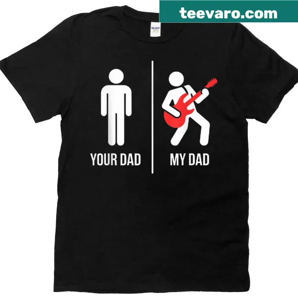 Guitar-themed T-shirt celebrating dads with musical roles