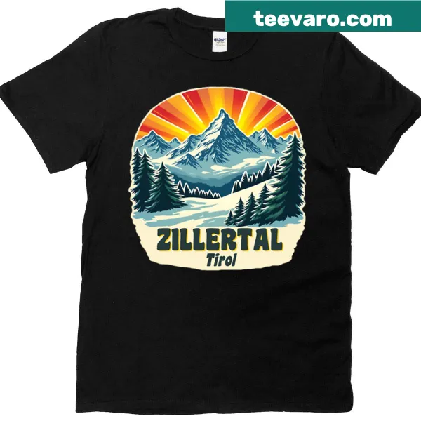 T-shirt celebrating the Zillertal region with a scenic design.