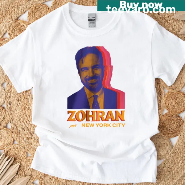 Zohran Mamdani Vote T-shirt featuring New York City themes
