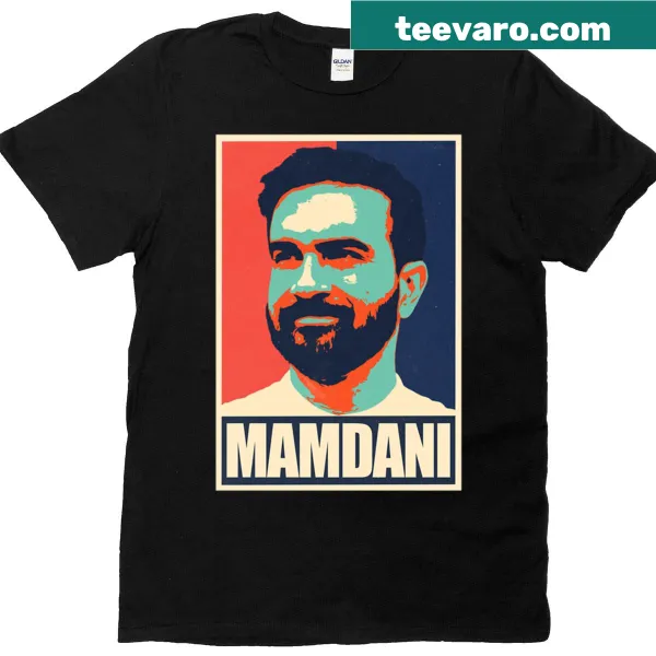 Elegant typography featuring Zohran Mamdani on a T-shirt