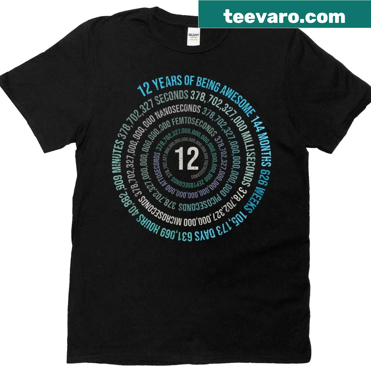 Birthday T-shirt for 12-year-olds with helix illustration — on a men's t-shirt