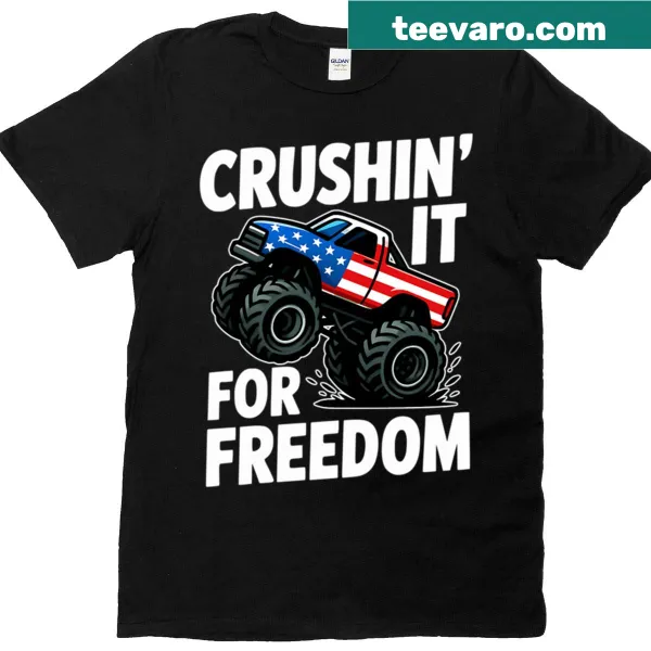 Patriotic monster truck t-shirt for 4th of July