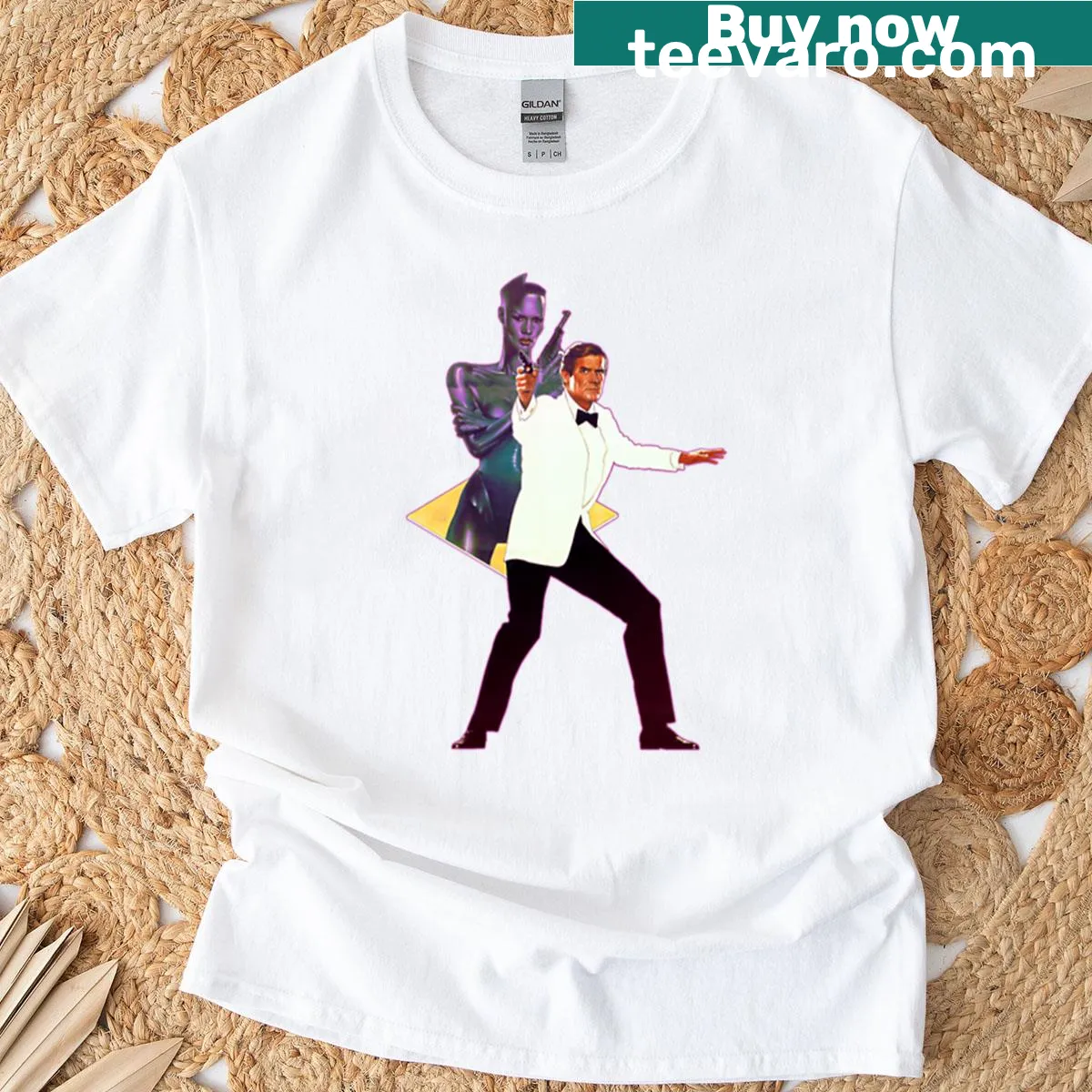 Espionage themed graphic T-shirt — on a men's t-shirt