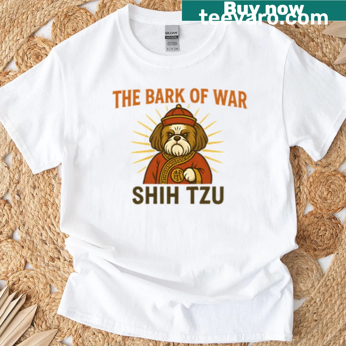 Fitness T-shirt with 'Bark Of War: Train Hard, Nap Harder' text — on a men's t-shirt