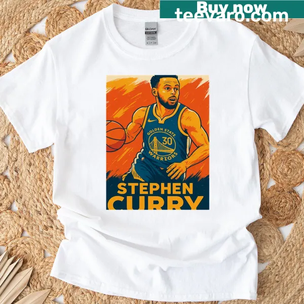 T-shirt featuring Stephen Curry's name in bold typography