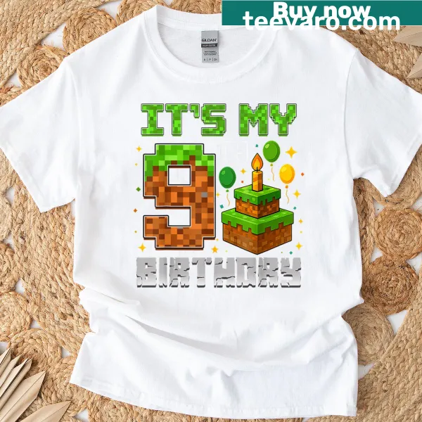 Pixelated Birthday Boy Gamer T-shirt for kids