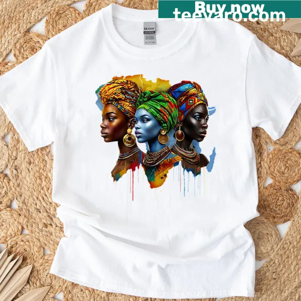Black T-shirt featuring African map design celebrating pride and heritage.
